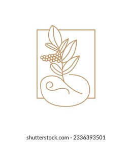 Logo del café, diseño del árbol del café, vector de bebidas del café, símbolo de la ilustración de la marca del icono