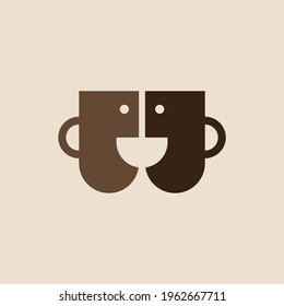 Logotipo del café con dos personas hablando entre sí