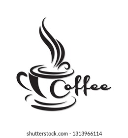 coffee logo with typography black