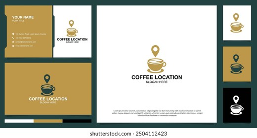 coffee logo vector with business card set
