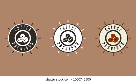 Coffee logo vector. clock. free space for text. logo design.