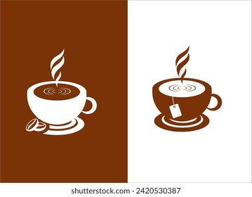 Coffee Logo. Vector coffee cup with text - Coffee Logo and Slogan. Vector cup can also be used for icon,