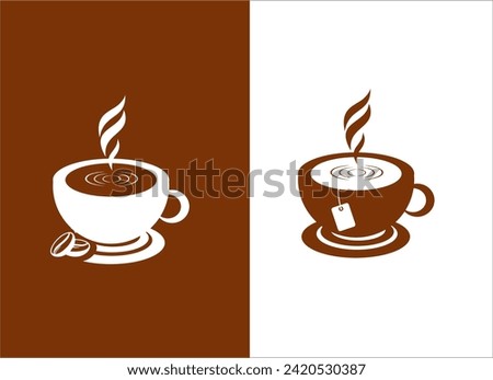 Coffee Logo. Vector coffee cup with text - Coffee Logo and Slogan. Vector cup can also be used for icon,