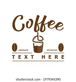Coffee logo vector design with cup ornament