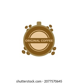 coffee logo vector design. for coffee drink cup sticker template. banner logos, posters.