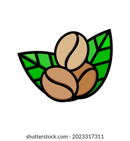 Coffee logo vector design illustration, Coffee and leaf creative design