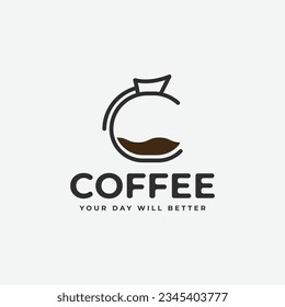 Coffee logo vector design, coffee shop image icon simple illustration design