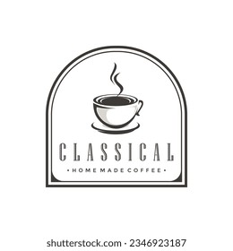 Coffee logo vector design template, retro vintage coffee logo