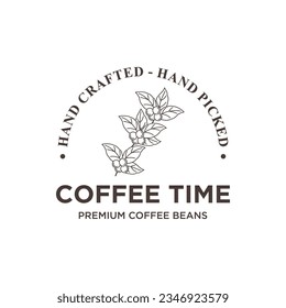 Coffee logo vector design template, retro vintage coffee plant logo