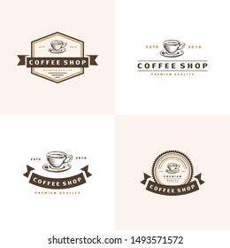 Coffee logo - vector emblem set design