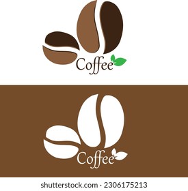 Coffee-Logo mit in Vektordatei. Kaffeesymbol-Design. Kaffeeanfängliches Logo-Design. Braunes Logo-Design. Kaffee in Vektordatei.