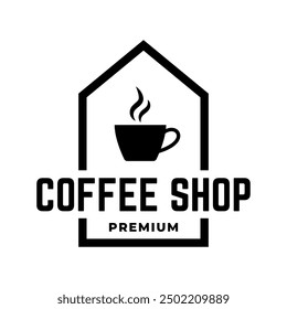Icono de Vector de logotipo de café ilustración hipster retro vintage