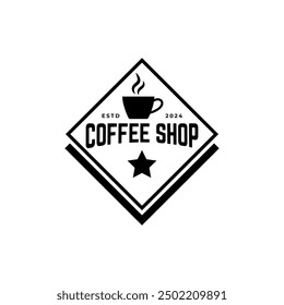 Icono de Vector de logotipo de café ilustración hipster retro vintage