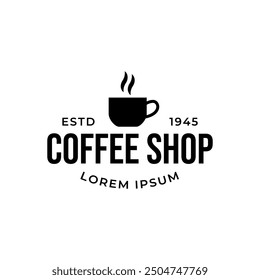 Coffee logo vector icon illustration hipster retro vintage