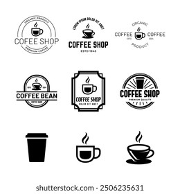 Coffee logo vector icon illustration hipster retro vintage