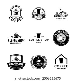 Coffee logo vector icon illustration hipster retro vintage