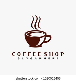 Coffee logo vector, icon, symbol, illustration design template. Isolated on white background.