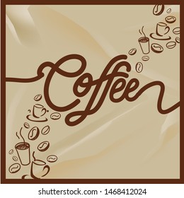 Coffee Logo Vector Illustration Brown Background Stock Vector (Royalty ...