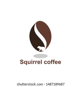 coffee logo, vector illustration, design, with squirrel