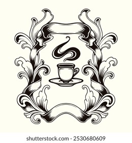 Diseño de Ilustración vectorial de logotipo de café