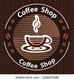 Coffee logo - vector illustration, emblem set design on black background.