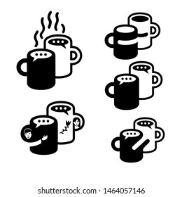 Coffee logo - vector illustration. Emblem set design white background.
