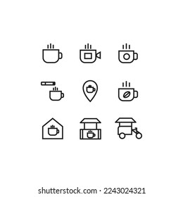 ilustración vectorial del logotipo del café aislada en fondo blanco.