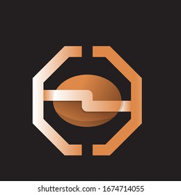 Coffee logo - vector illustration, minimalist set design on black background.
