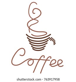 Coffee for logo. Vector illustration in minimalistic style.