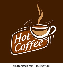 Coffee logo. Vector illustration on brown background