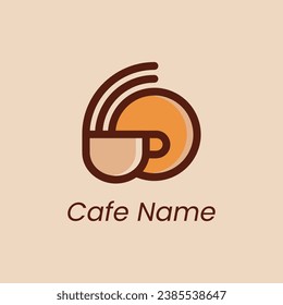 Mascota minimalista con el logotipo del café
