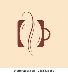 Coffee Logo Vector Minimalistic Mascot