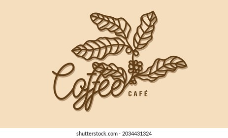 Coffee  logo vector symbol, calligraphy handwriting, Illustration Vector EPS 10