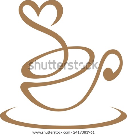 Coffee Logo Vector Template in a modern minimalist style