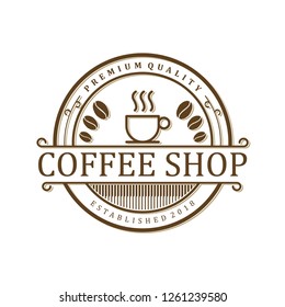 Coffee Cup Logo Vector Illustration Emblem Stock Vector (Royalty Free ...