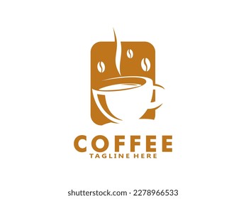 Coffee-Logo-Vintage in goldener Farbe