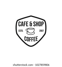 Coffee logo vintage vector icon cafe shop element illustration emblem isolated retro