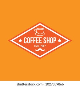 Coffee logo vintage vector icon cafe shop element illustration emblem isolated retro