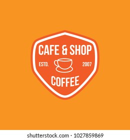 Coffee logo vintage vector icon cafe shop element illustration emblem isolated retro