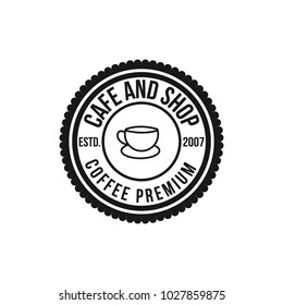 Coffee logo vintage vector icon cafe shop element illustration emblem isolated retro
