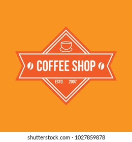 Coffee logo vintage vector icon cafe shop element illustration emblem isolated retro