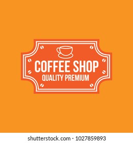 Coffee logo vintage vector icon cafe shop element illustration emblem isolated retro