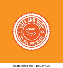 Coffee logo vintage vector icon cafe shop element illustration emblem isolated retro