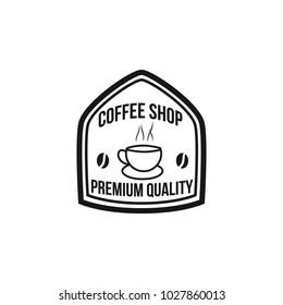 Coffee logo vintage vector icon cafe shop element illustration emblem isolated retro