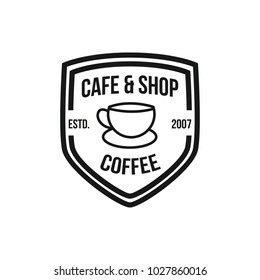 Coffee logo vintage vector icon cafe shop element illustration emblem isolated retro