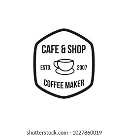 Coffee logo vintage vector icon cafe shop element illustration emblem isolated retro