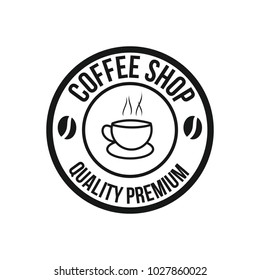 Coffee logo vintage vector icon cafe shop element illustration emblem isolated retro