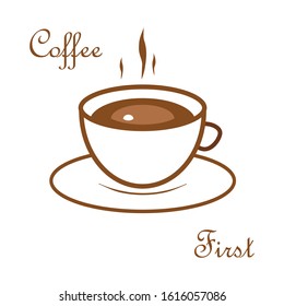 Coffee Logo for your business with brown and white color background