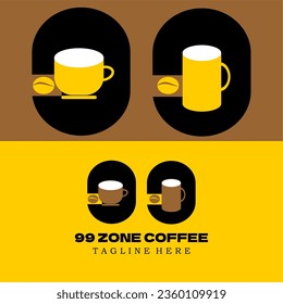 coffee logo.99 coffee zone logo, suitable for product logos, cafe logos and so on.vector illustration