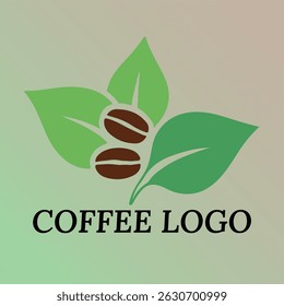 Logo de café, logotipo de hoja, Vector de ilustración de logotipo de café y hoja 